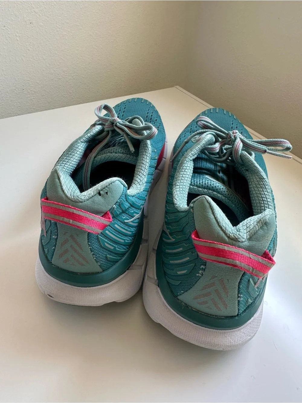 Hoka One One Women’s Teal and Pink Trail/Running Sneakers